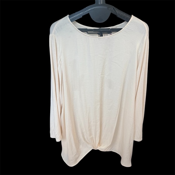 DOLAN Ivory Twist Front Blouse Plus Size 1X 3/4 Sleeve Flowy Top - Picture 1 of 7